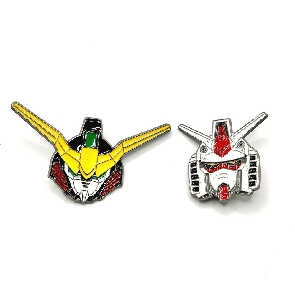 Gundam Mecha Enamel Pin Set Unisex OS Multi Color Robot Head Anime Manga Gift
